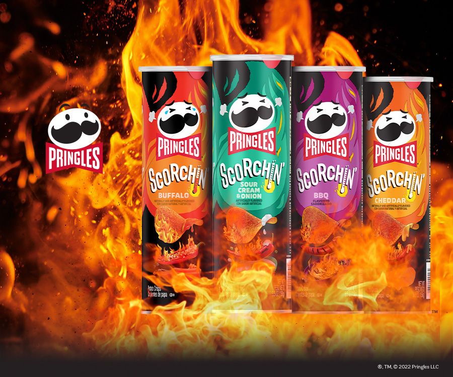 Pringles Scorchin' multiple flavour cans