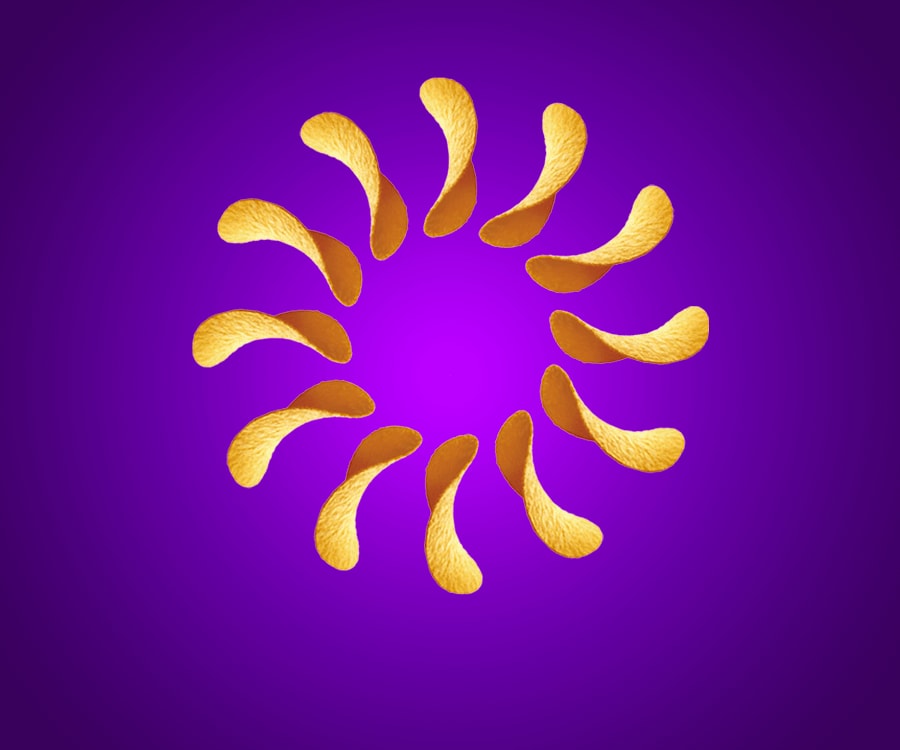 Pringles crisps arranged in a circle.