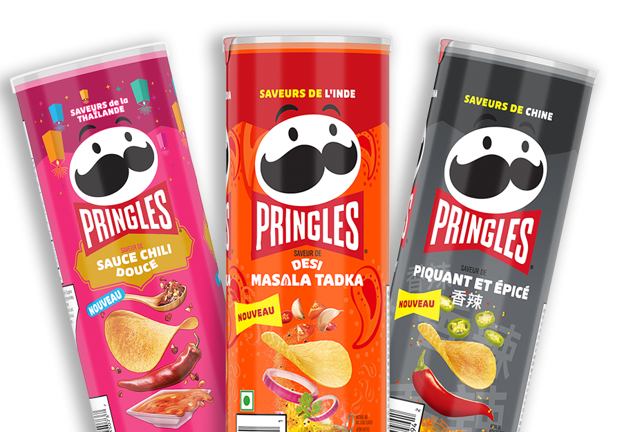 three cans of Pringles asian inspired flavours