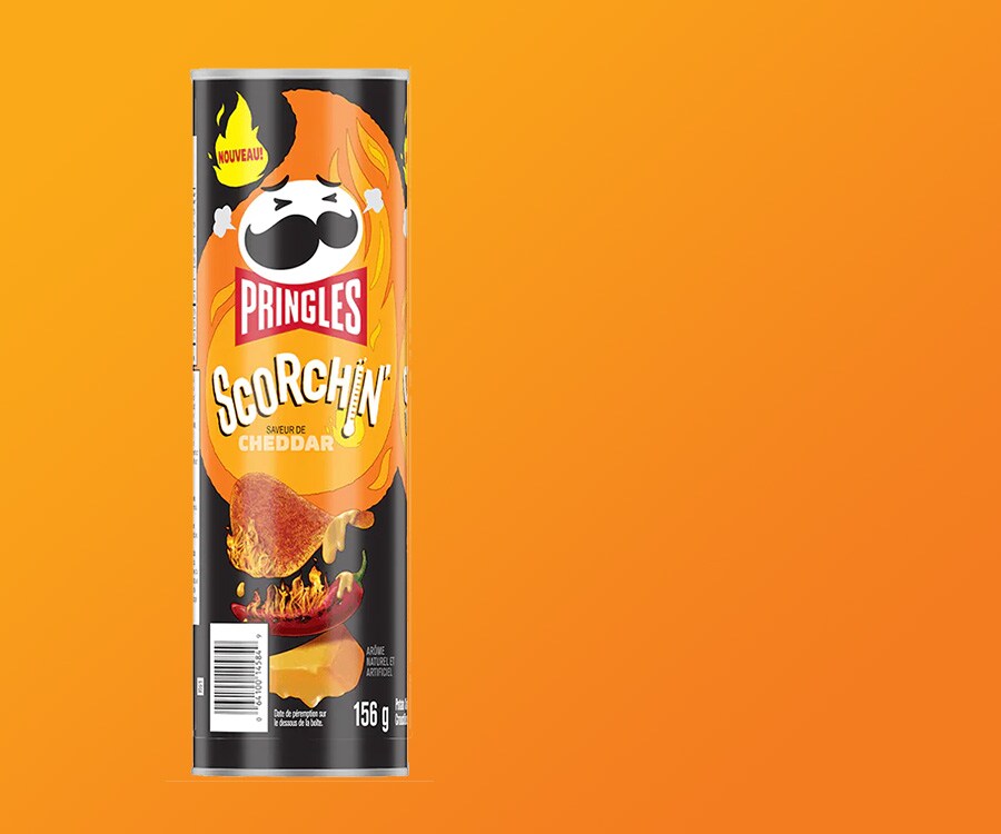 Pringles Scorchin Cheddar Flavor Can