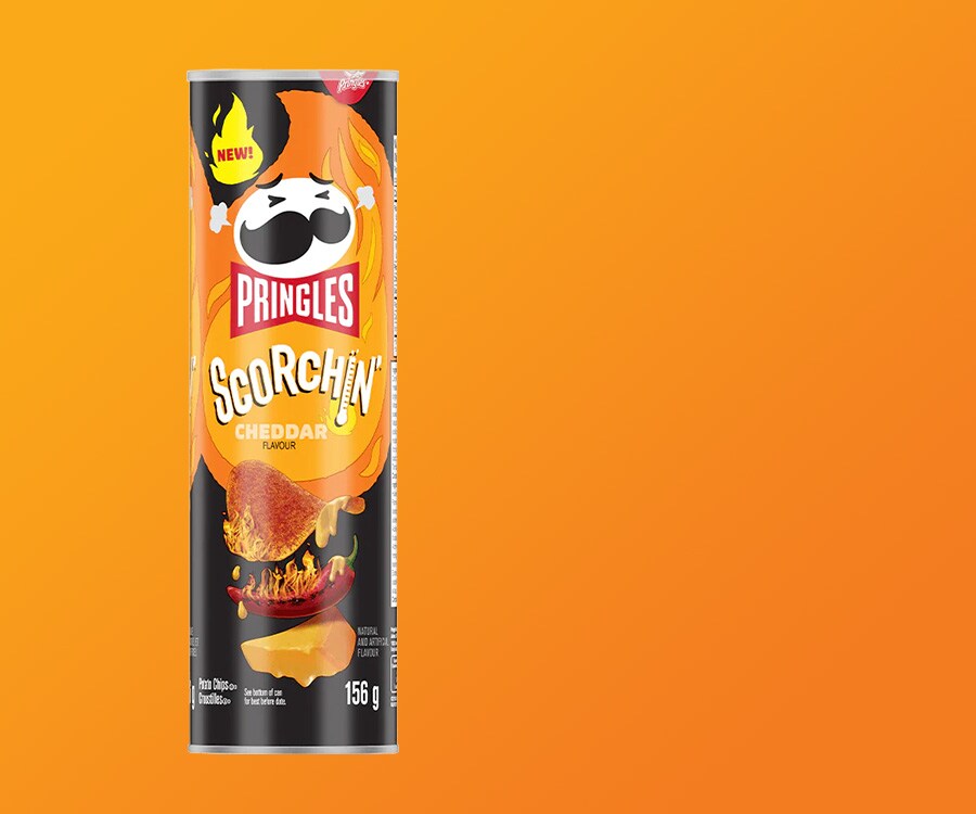 Pringles Scorchin Cheddar Flavor Can