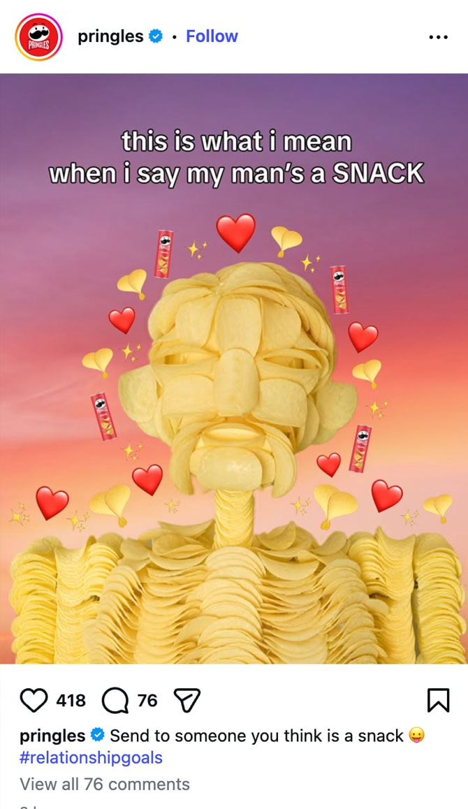 Pringles Social Media Post - My Man's a snack